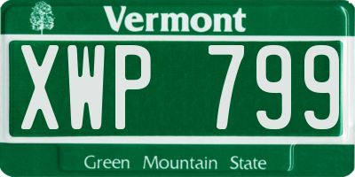 VT license plate XWP799