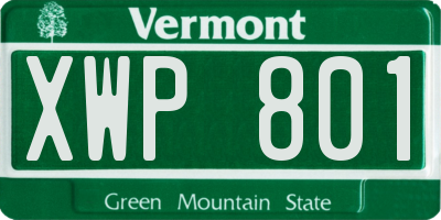 VT license plate XWP801
