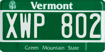 VT license plate XWP802