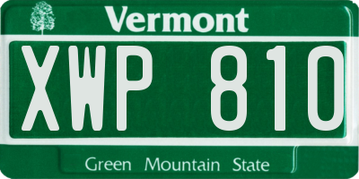 VT license plate XWP810