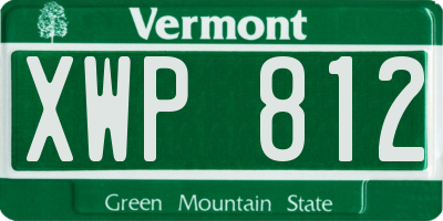 VT license plate XWP812