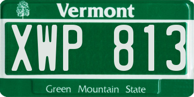 VT license plate XWP813