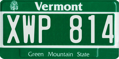 VT license plate XWP814