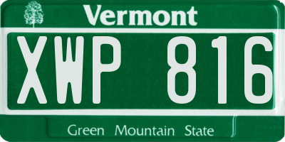 VT license plate XWP816