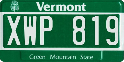 VT license plate XWP819