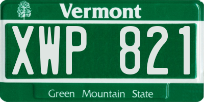 VT license plate XWP821