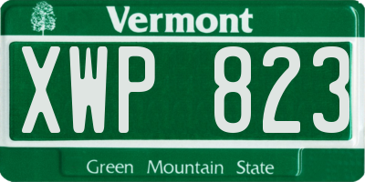 VT license plate XWP823