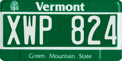 VT license plate XWP824