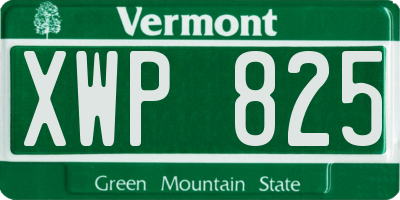 VT license plate XWP825
