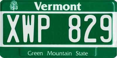 VT license plate XWP829