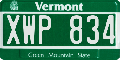 VT license plate XWP834