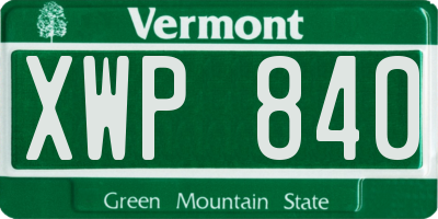 VT license plate XWP840
