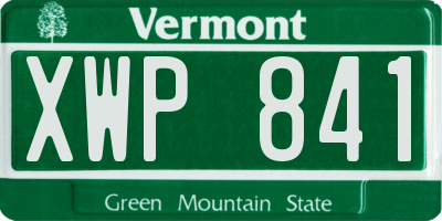 VT license plate XWP841