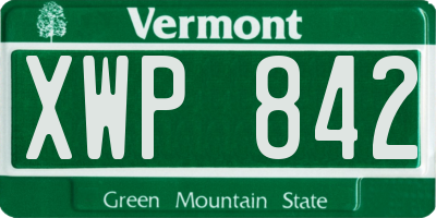 VT license plate XWP842
