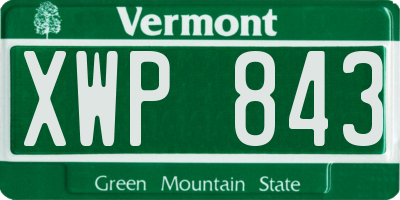 VT license plate XWP843