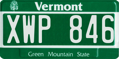 VT license plate XWP846