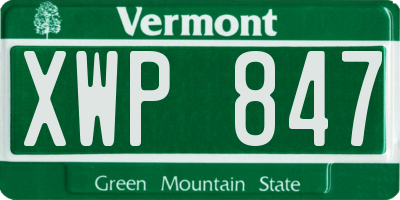 VT license plate XWP847