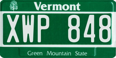 VT license plate XWP848