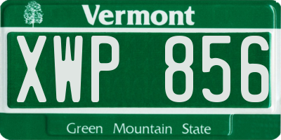 VT license plate XWP856