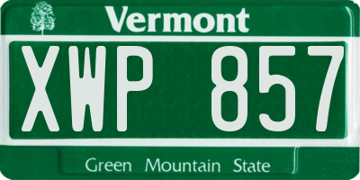 VT license plate XWP857