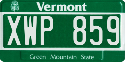 VT license plate XWP859