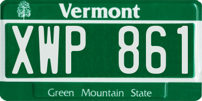 VT license plate XWP861