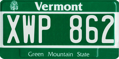 VT license plate XWP862