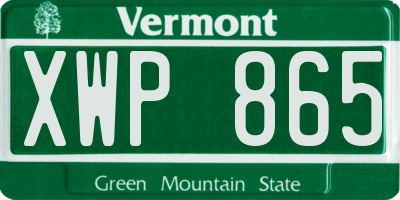 VT license plate XWP865
