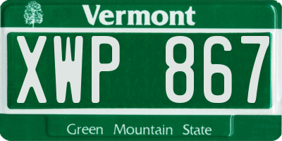VT license plate XWP867
