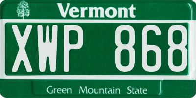 VT license plate XWP868