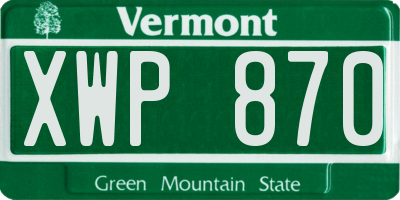 VT license plate XWP870