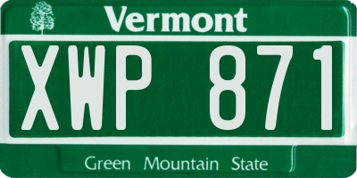 VT license plate XWP871