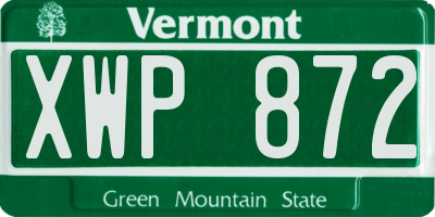 VT license plate XWP872