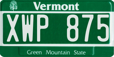 VT license plate XWP875
