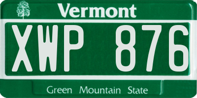 VT license plate XWP876