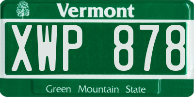 VT license plate XWP878