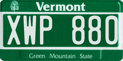 VT license plate XWP880