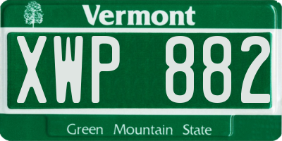 VT license plate XWP882