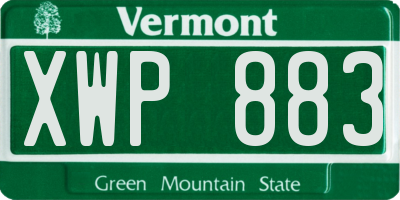 VT license plate XWP883