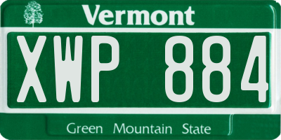 VT license plate XWP884