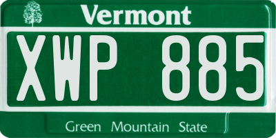 VT license plate XWP885