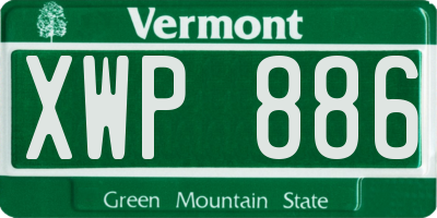 VT license plate XWP886