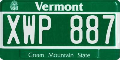 VT license plate XWP887