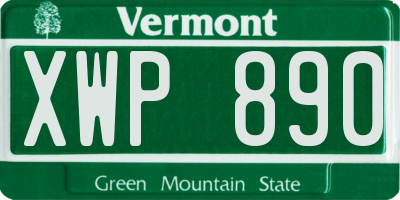 VT license plate XWP890