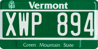 VT license plate XWP894