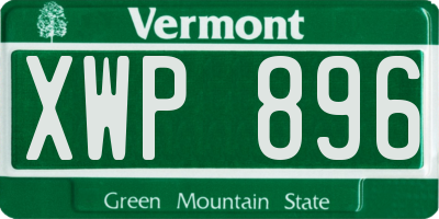 VT license plate XWP896