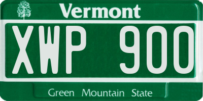 VT license plate XWP900