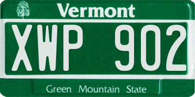 VT license plate XWP902