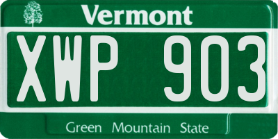 VT license plate XWP903