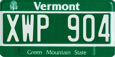VT license plate XWP904
